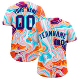 Custom Multi Color Split Fashion Fluid Pattern Authentic Baseball Jersey