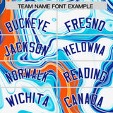 Custom White Split Fashion Fluid Pattern Authentic Baseball Jersey