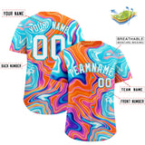 Custom Multi Color Split Fashion Fluid Pattern Authentic Baseball Jersey