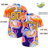 Custom Multi Color Split Fashion Fluid Pattern Authentic Baseball Jersey