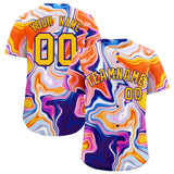 Custom Multi Color Split Fashion Fluid Pattern Authentic Baseball Jersey