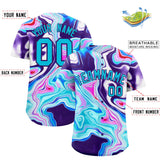 Custom Multi Color Split Fashion Fluid Pattern Authentic Baseball Jersey
