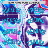 Custom Purple Split Fashion Fluid Pattern Authentic Baseball Jersey