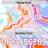 Custom Powder Blue Split Fashion Fluid Pattern Authentic Baseball Jersey