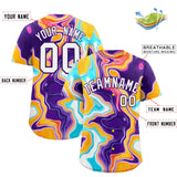 Custom Multi Color Split Fashion Fluid Pattern Authentic Baseball Jersey