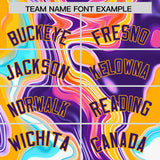 Custom Yellow Split Fashion Fluid Pattern Authentic Baseball Jersey