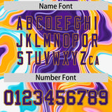 Custom Yellow Split Fashion Fluid Pattern Authentic Baseball Jersey