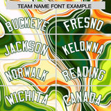 Custom Green Split Fashion Fluid Pattern Authentic Baseball Jersey