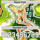 Custom Green Split Fashion Fluid Pattern Authentic Baseball Jersey