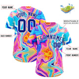 Custom Multi Color Split Fashion Fluid Pattern Authentic Baseball Jersey