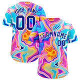 Custom Multi Color Split Fashion Fluid Pattern Authentic Baseball Jersey