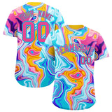 Custom Multi Color Split Fashion Fluid Pattern Authentic Baseball Jersey