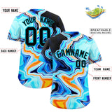 Custom Multi Color Split Fashion Fluid Pattern Authentic Baseball Jersey