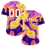 Custom Multi Color Split Fashion Fluid Pattern Authentic Baseball Jersey