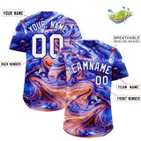 Custom Multi Color Split Fashion Fluid Pattern Authentic Baseball Jersey