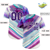 Custom Multi Color Split Fashion Fluid Pattern Authentic Baseball Jersey