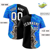 Custom Black Split Fashion Fluid Pattern Authentic Baseball Jersey