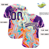 Custom Multi Color Split Fashion Fluid Pattern Authentic Baseball Jersey
