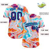 Custom Multi Color Split Fashion Fluid Pattern Authentic Baseball Jersey