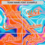 Custom Sky Blue Split Fashion Fluid Pattern Authentic Baseball Jersey