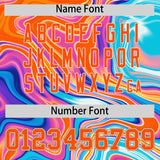 Custom Sky Blue Split Fashion Fluid Pattern Authentic Baseball Jersey