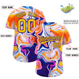 Custom Multi Color Split Fashion Fluid Pattern Authentic Baseball Jersey