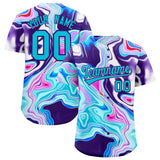 Custom Multi Color Split Fashion Fluid Pattern Authentic Baseball Jersey