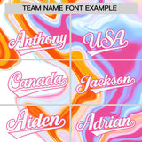 Custom Powder Blue Split Fashion Fluid Pattern Authentic Baseball Jersey