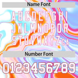 Custom Powder Blue Split Fashion Fluid Pattern Authentic Baseball Jersey