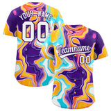 Custom Multi Color Split Fashion Fluid Pattern Authentic Baseball Jersey