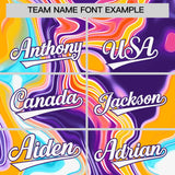 Custom Multi Color Split Fashion Fluid Pattern Authentic Baseball Jersey