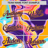 Custom Yellow Split Fashion Fluid Pattern Authentic Baseball Jersey