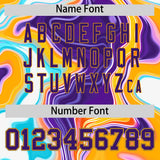 Custom Yellow Split Fashion Fluid Pattern Authentic Baseball Jersey