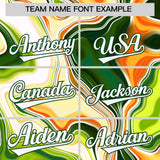 Custom Green Split Fashion Fluid Pattern Authentic Baseball Jersey