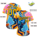 Custom Multi Color Split Fashion Fluid Pattern Authentic Baseball Jersey