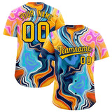 Custom Multi Color Split Fashion Fluid Pattern Authentic Baseball Jersey