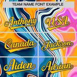 Custom Navy Split Fashion Fluid Pattern Authentic Baseball Jersey