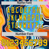 Custom Navy Split Fashion Fluid Pattern Authentic Baseball Jersey