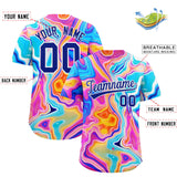 Custom Multi Color Split Fashion Fluid Pattern Authentic Baseball Jersey