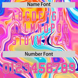 Custom Sky Blue Split Fashion Fluid Pattern Authentic Baseball Jersey