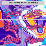 Custom Multi Color Split Fashion Fluid Pattern Authentic Baseball Jersey