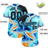 Custom Multi Color Split Fashion Fluid Pattern Authentic Baseball Jersey
