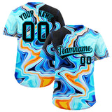 Custom Multi Color Split Fashion Fluid Pattern Authentic Baseball Jersey