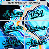 Custom Black Split Fashion Fluid Pattern Authentic Baseball Jersey