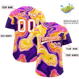 Custom Multi Color Split Fashion Fluid Pattern Authentic Baseball Jersey