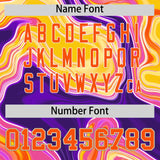 Custom Purple Split Fashion Fluid Pattern Authentic Baseball Jersey