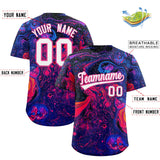 Custom Multi Color Split Fashion Fluid Pattern Authentic Baseball Jersey