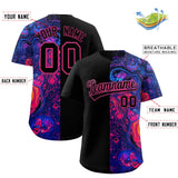 Custom Black Split Fashion Fluid Pattern Authentic Baseball Jersey