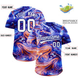 Custom Multi Color Split Fashion Fluid Pattern Authentic Baseball Jersey
