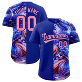Custom Royal Split Fashion Fluid Pattern Authentic Baseball Jersey
